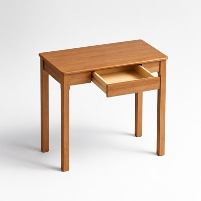 Bureau d'écriture en bois massif de 31,5 pouces avec tiroir de rangement Smooth-Glide, table d'étude compacte moderne pour les petits espaces de bureau à domicile, poste de travail polyvalent pour l'écriture, les études et les tâches quotidiennes avec une conception robuste et minimaliste