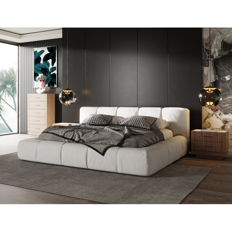 Lit plateforme blanc, Grand