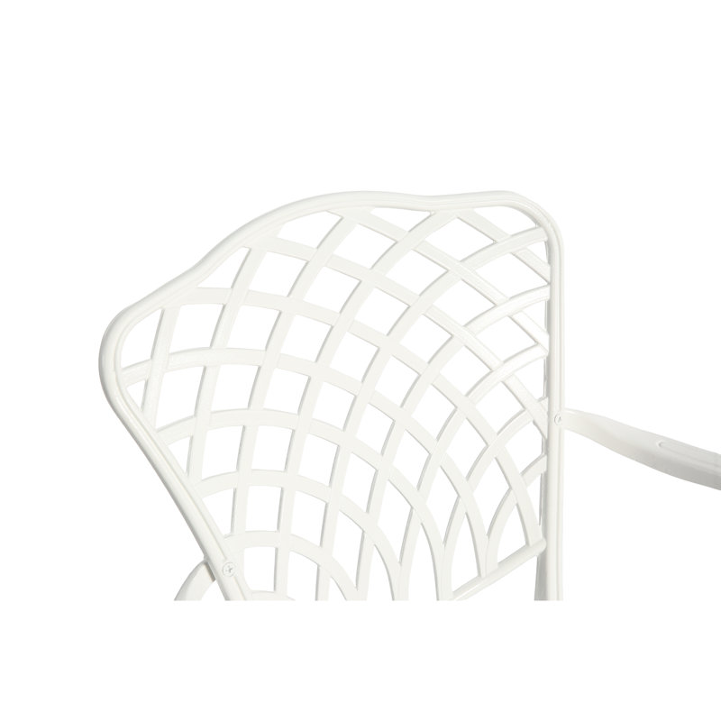 Ensemble bistro 3 pièces pour terrasse - aluminium et chaises en fonte d'aluminium, blanc, résistant à la rouille
