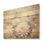 «Beige Chrysanthemums Bloom», art mural en bois sur bois de pin naturel-969996817
