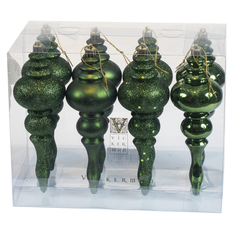 7" 4-Finish Finial Ornament, Moss Green