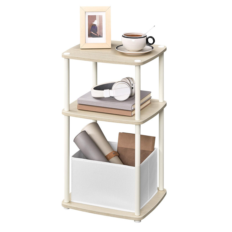 Side Table, Natural Beige/White