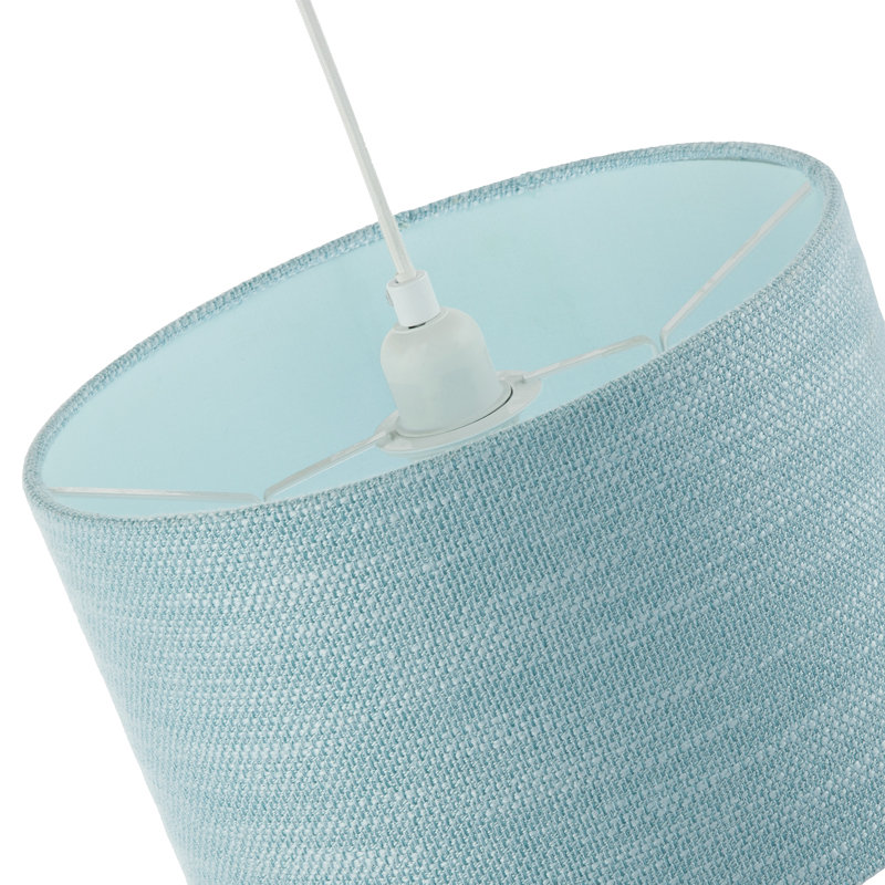 20cm H Linen Drum Lamp Shade ( No Direct Attachment Method ) in Teal