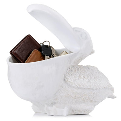 Modern Pelican Statue Snack Dish Multi-Purpose Entryway Key Holder Decor Gift