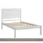 Structure de lit plateforme avec tête de lit, support à lattes de bois, aucun sommier requis, simple, blanc-982498679-982498678