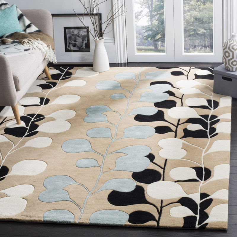 Andersen Hand Tufted Wool Floral Rug, Rectangle 4' x 6'