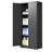 71"H Metal Garage Storage Cabinet, Black Tool Steel Locking Cabinet With Doors And 3 Shelves, Tall Cabinets For Garage Storage Systems Lockable File Cabinet For Home Office, Classroom/Pantry-1162523372