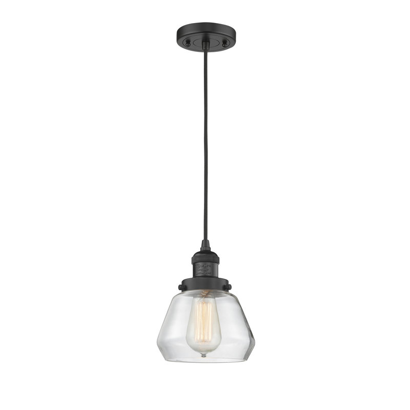 Rosecroft 1 - Light Single Pendant, Matte Black, Clear
