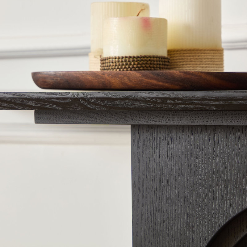 47.24 Inch Narrow Entryway Console Table - Modern Loopback Design MDF Hallway Table, Space-Saving Sofa Table For Apartments & Small Spaces (Black/Walnut/Marble Options)