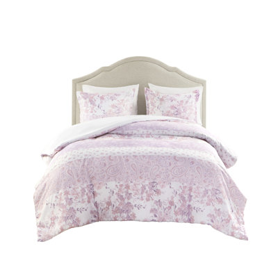 Floral Paisley With 2 Shams And Pillows Filled Machine Washable Textile Bedding  Shams Filling