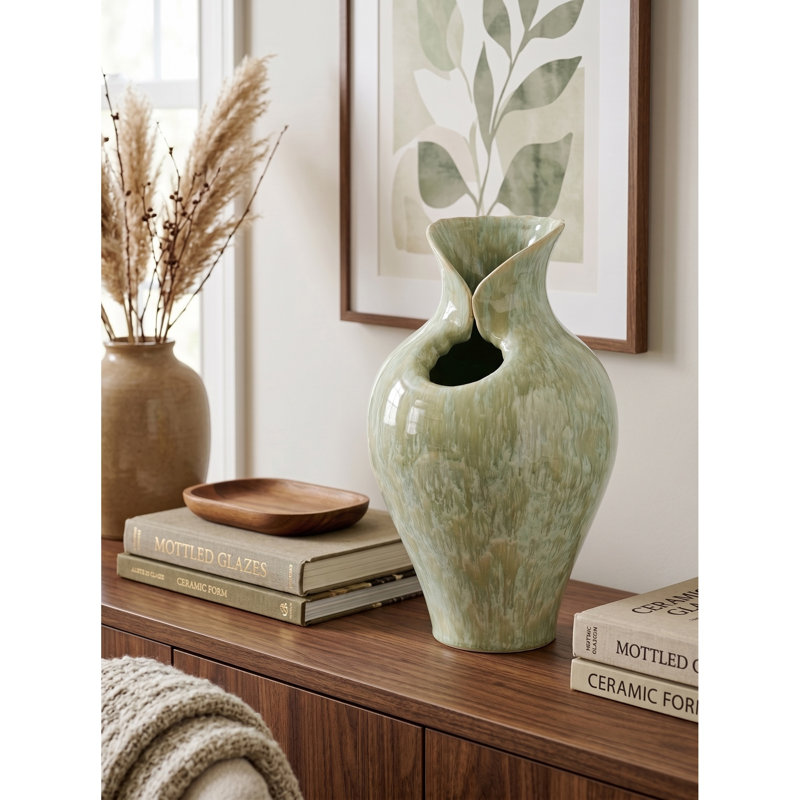Vase en céramique vert sauge