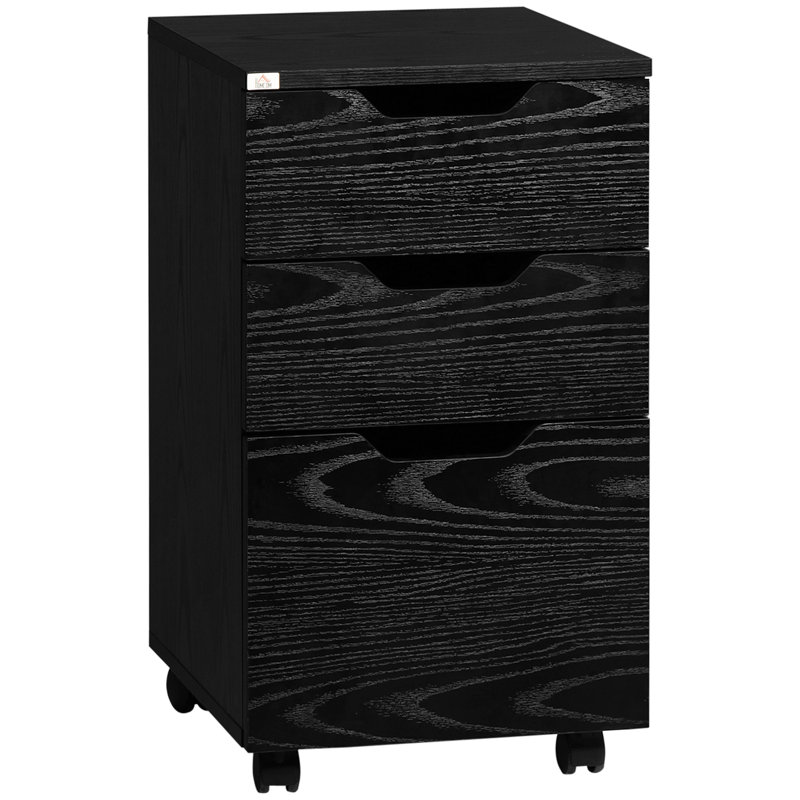 Hilliary 15.75'' Wide 3 -Drawer Mobile File Cabinet, Wood Black