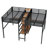 Space-Saving Twin Over Twin Metal Loft Bed with Double Desk, Wardrobe, Shelves & Electrical Outlet for Noise Reduction, woodgrain-677020634