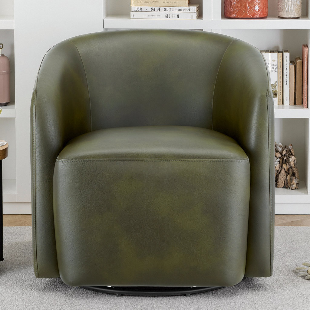 Armino Swivel Barrel Chair, Green