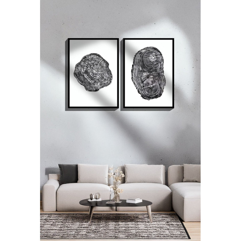 Élégantes peintures décoratives en panneau de fibres à densité moyenne (2 pièces), cadre en bois massif, 13,0 x 19,0 pouces | 100% panneau de fibres à densité moyenne, impression numérique | Parfait pour les amateurs de décoration intérieure et d'art