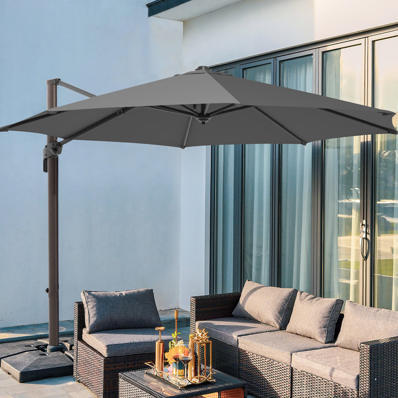 Parasol en porte-à-faux 120 "Loyce, Gris