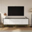 Contemporain noir et blanc, table basse, 2 tiroirs, salon, design élégant à deux tons, plateau de table spacieux, table de rangement pratique blanc noir, deux tiroirs pour les télécommandes de chambre, esthétique des tons