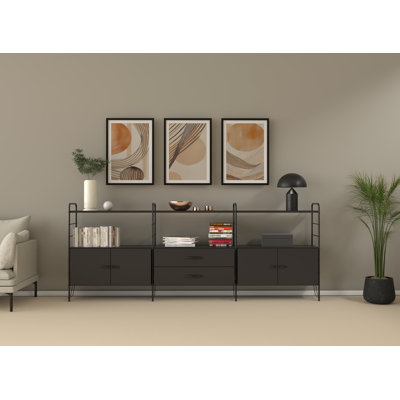 Dakota 97cm H x 249cm W Metal Standard Bookcase