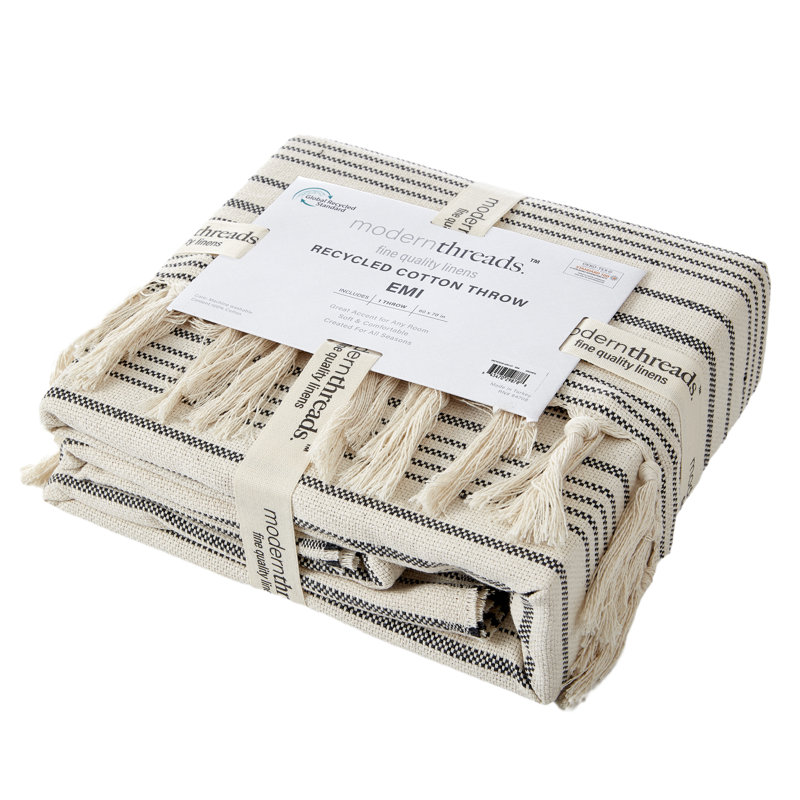 Edda Modern Cotton Throw, Granite