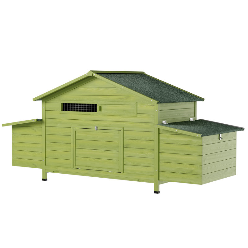 11.12 Ft² Hen House, Wooden Chicken Coop With 2 - Range Doors, Nesting Boxes, Comfortable Perch And Waterproof Design Outdoor Proof Foot Covers Adjustable Front Windows