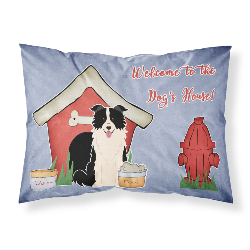 Taie d’oreiller chien house, Border collie noir et blanc
