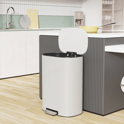 Poubelle en acier inoxydable durable avec capacité de 13,2 gallons, couvercle à fermeture en douceur et surface résistante aux empreintes digitales pour les cuisines modernes