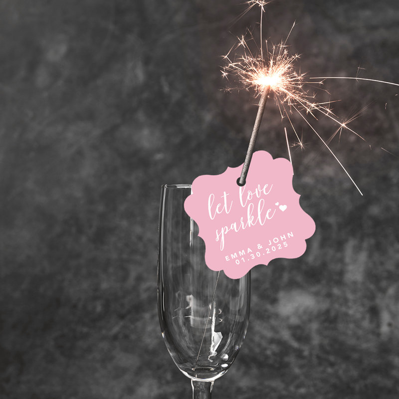 Cadre personnalisé sur mesure Let Love Sparkle, Rosé