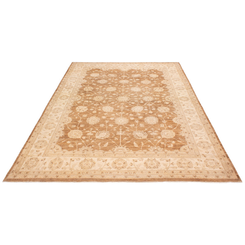 Tapis unique en laine de 9 pi 10 po x 13 pi 9 po brun Wilfrido