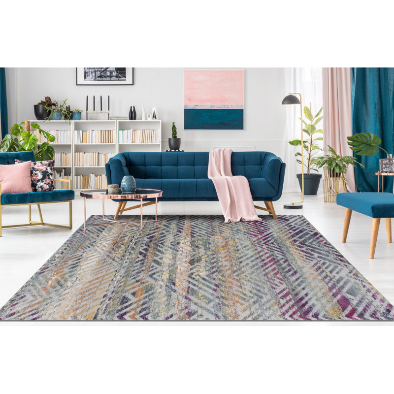 Blazek Geometric Indoor Rug, Rectangle 5'3" x 7'10"