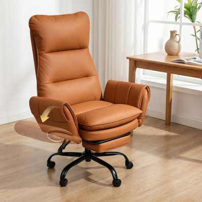 Grand et grand fauteuil de bureau, accoudoirs rabattables pour animaux de compagnie et assis en tailleur, fauteuil de jeu ergonomique pour ordinateur avec repose-pieds, chaise de bureau inclinable en molleton Teddy