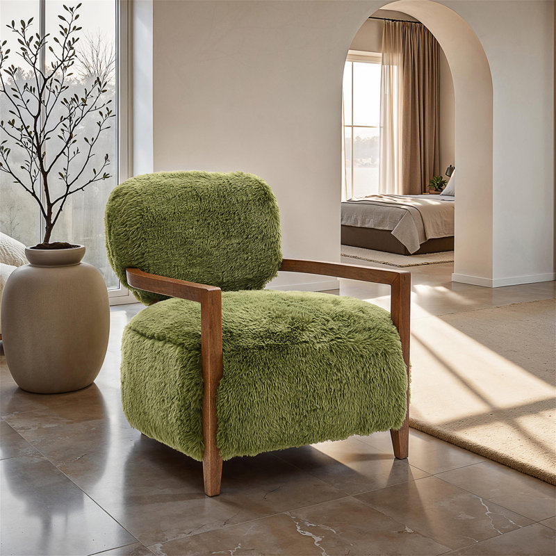 Fauteuil d'appoint rembourré Tilton, Vert foncé