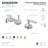 Kingston Brass Georgian Two-Handle 3-Hole Deck Mount Widespread Bathroom Faucet with Brass Pop-Up Drain-53240128