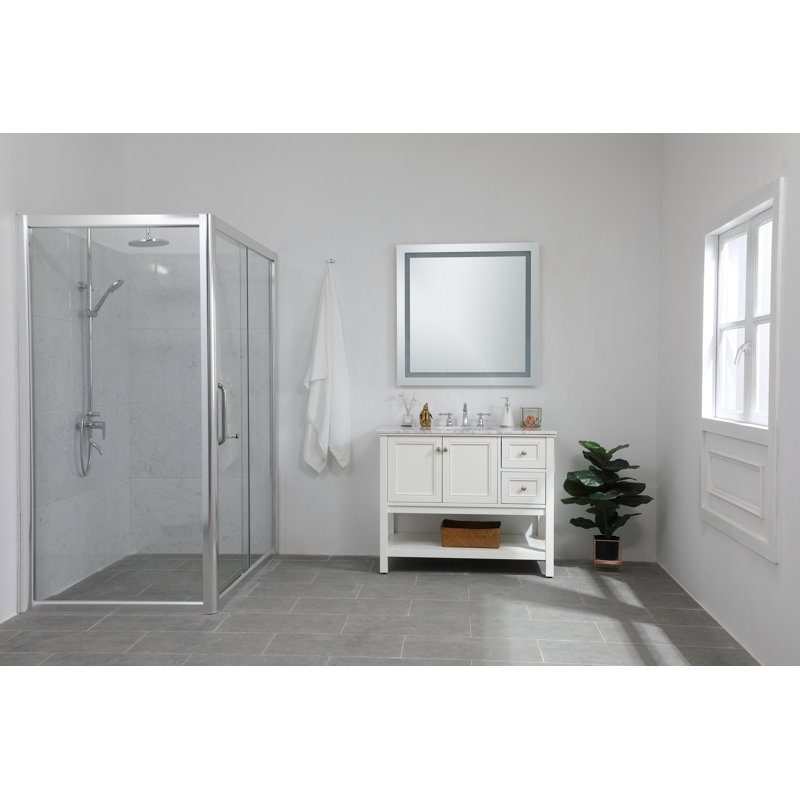 Scoles Flat LED Wall Mirror, 36" x 36"