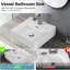 Lavabo de comptoir en céramique pour salle de bain - lavabo brillant pour salle de bain moderne et intemporel