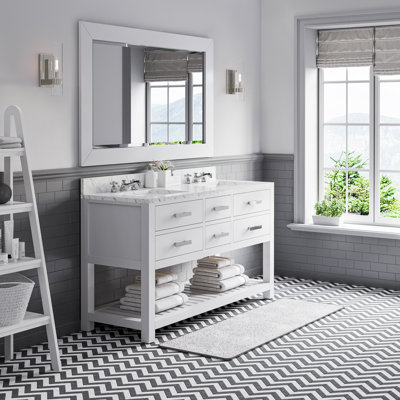 Madalyn 60" Double Sink Bathroom Vanity Set with Mirror