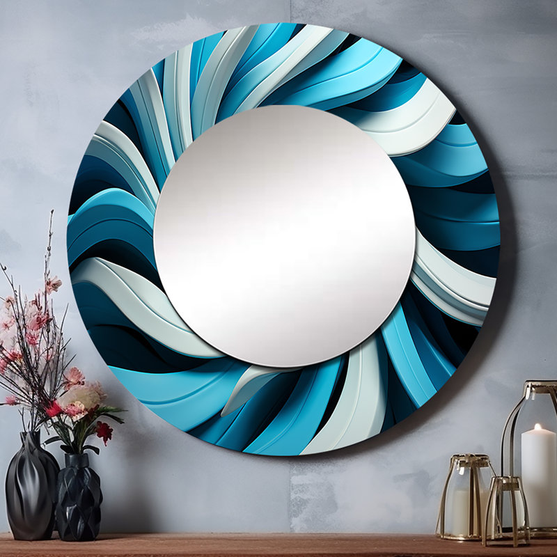Décoration murale Abdriel - Miroir rond moderne, 23 po x 23 po, Rond