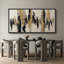 «Black Gold Abstract Design Art», reproduction d'art sur toile encadrée extra large-720422619-720422613