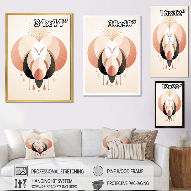 Abstrait géométrique moderne, art mural moderne sur toile, H 44 po x l 34 po, Toile tendue