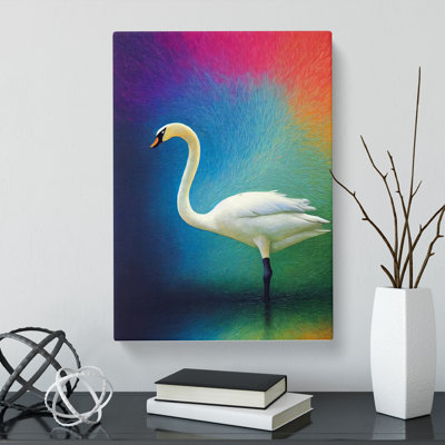 Swan Colour Field - Wrapped Canvas