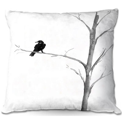 Housse et insert de coussin carré Couch Raven Bird Tree