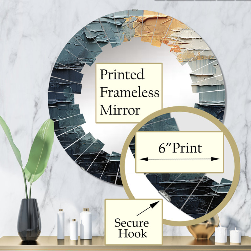 Fringilla - Miroir mural rond Pluto, 32 po x 32 po