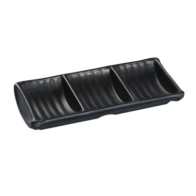 Plat à condiments en mélamine triple Black Pearl