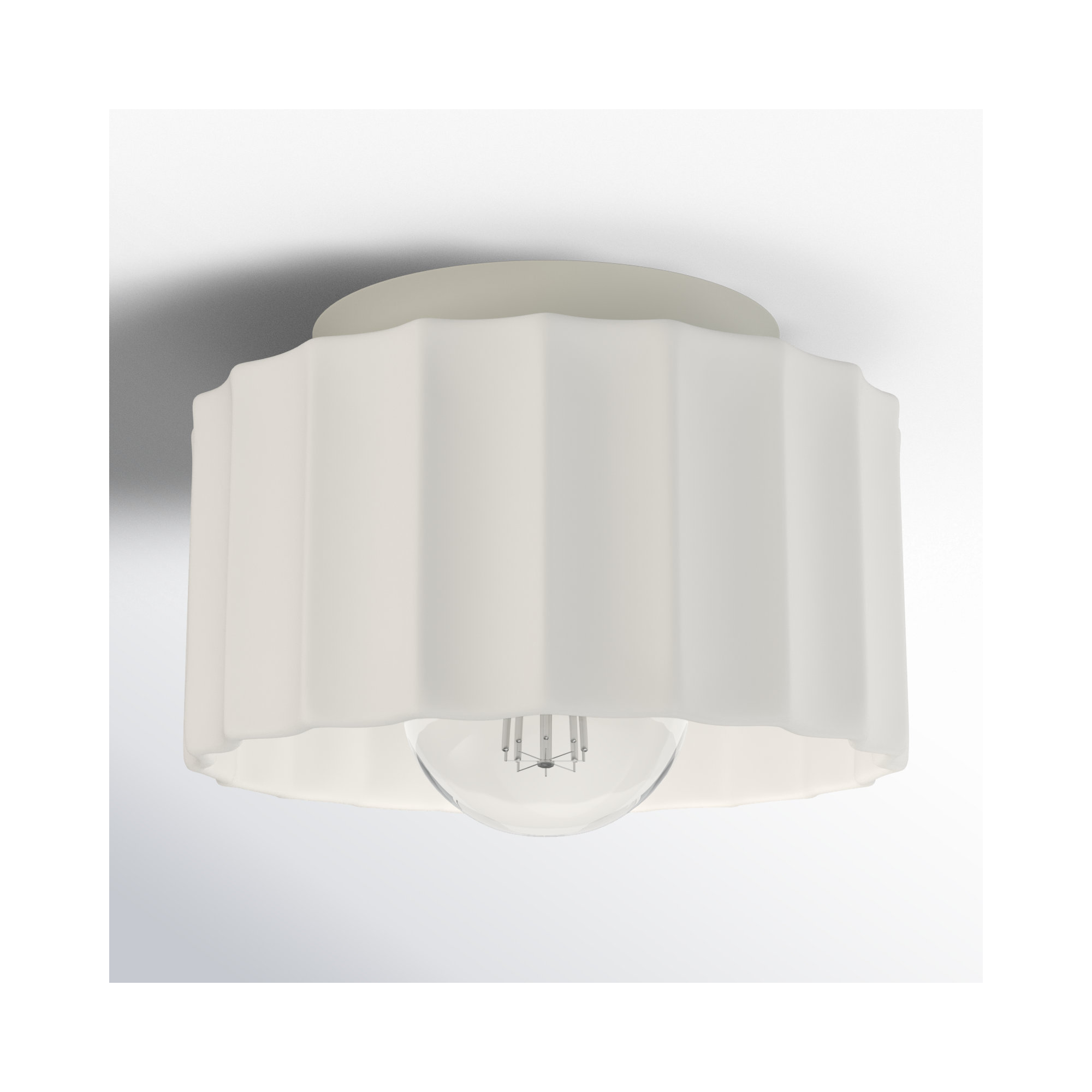 Colgate Ceramic Round / Oval Outdoor Flush Mount, 6.5" H x 10" W x 10" D, Bisque