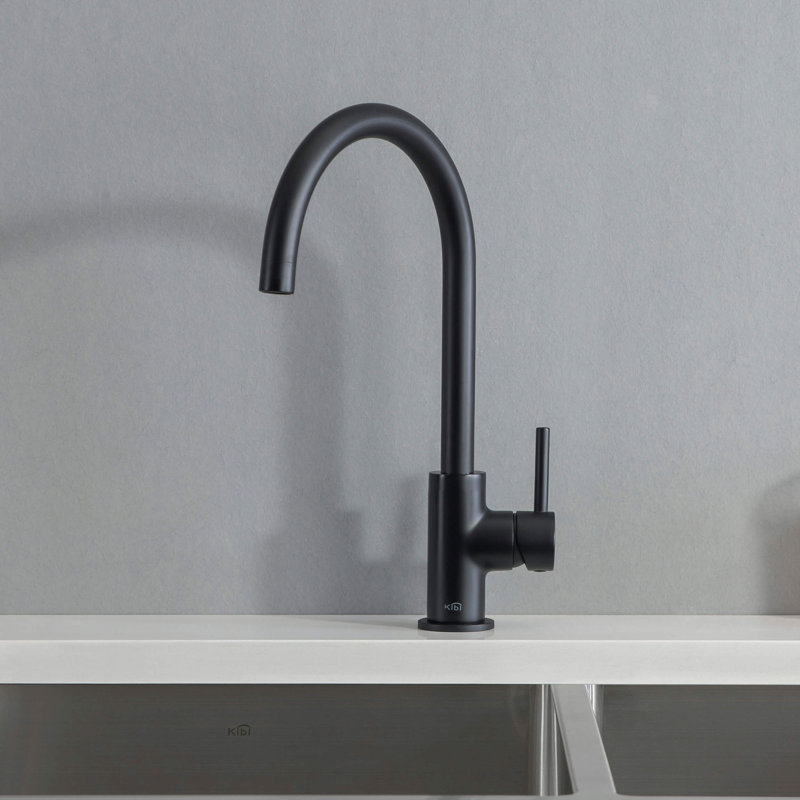KIBI Lowa Kitchen Faucet, Matte Black, With Soap Dispenser