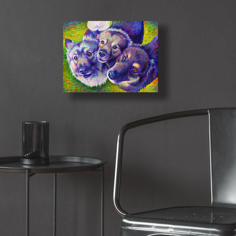 «Three Amigos» par Rebecca Wang Art, H 12 po x l 16 po x P 0,13 po