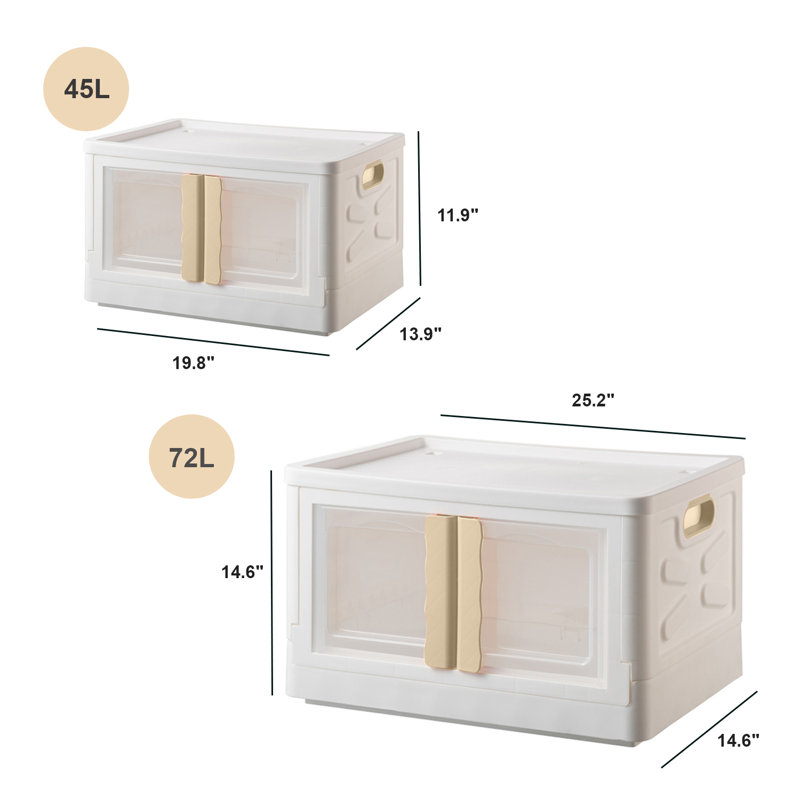 Ensemble de 2 bacs en plastique Rebrilliant, H 14,5 po x l 25 po x P 15,75 po, 76