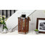 Lanterne porte-bougie rectangulaire rustique chic en rotin avec poignée en jute-18523516