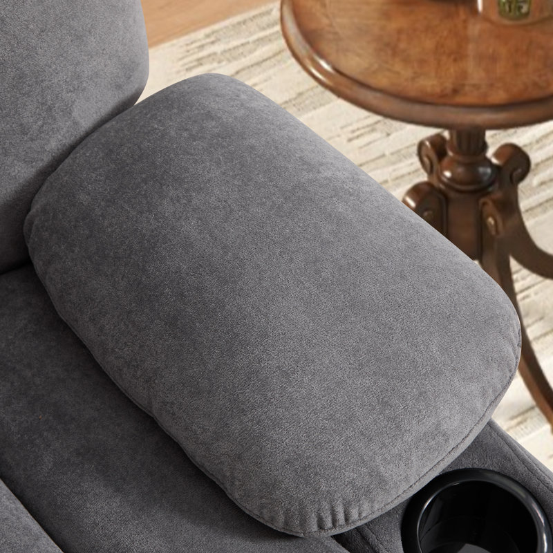 Fauteuil inclinable de massage de 37,4 po Rosalin avec deux porte-gobelets latéraux et deux télécommandes idéales pour la maison (ensemble de 2)