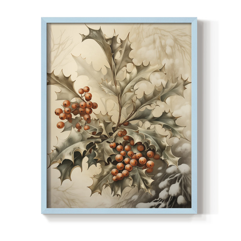 «Christmas Holiday Art DCCVI», reproduction d'art encadrée - bois massif, Bleu, H 30 po x l 24 po