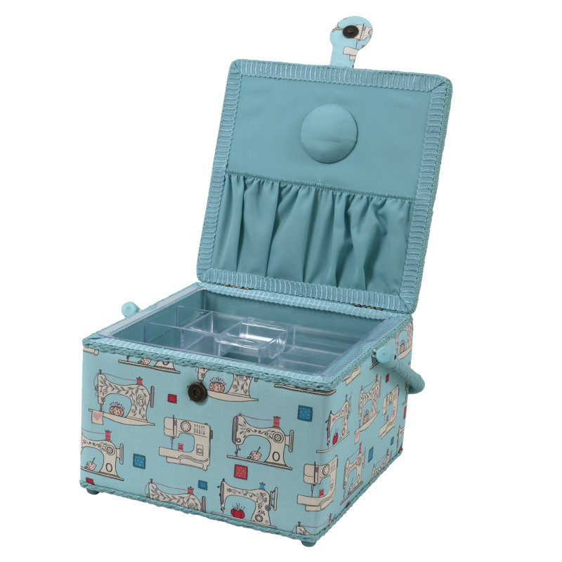 Panier à coudre Dritz, machine à coudre turquoise